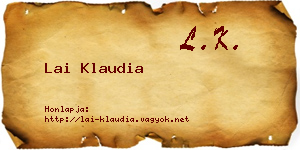 Lai Klaudia névjegykártya
